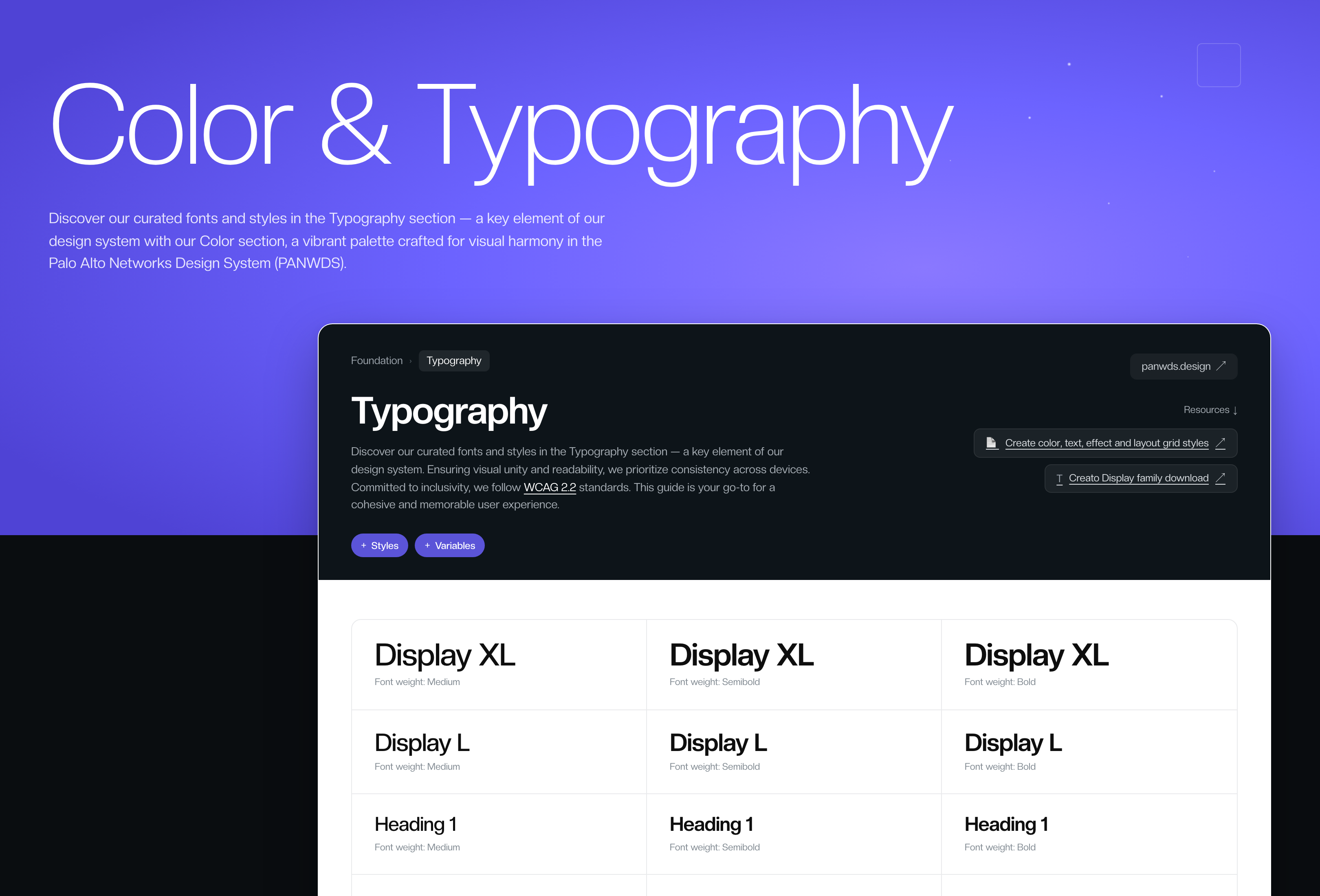PANW Design System — Color & Typography